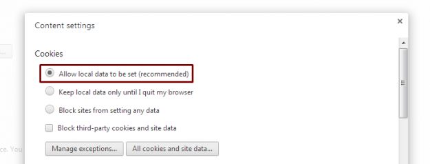 Enable Cookies Chrome